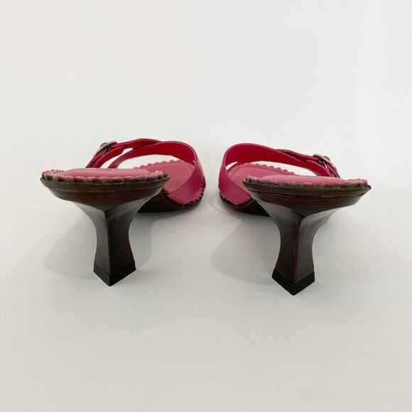 Coldwater Creek Sandal Womens Size 9 Leather Open Toe Buckle Accent 2.25" Spool - Picture 5 of 12